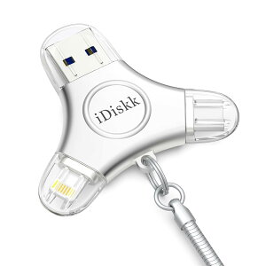 �yApple Mfi�F�؍� 3in1 iPhone15�Ή��ziDiskk iPhone usb������ 512GB �O�t���t���b�V���h���C�u �n�[�h�f�B�X�N �O���X�g���[�W �v���O&�v���C �����N���b�N�����o�b�N�A�b�v �e�ʕs������ iOS�f�o�C�X