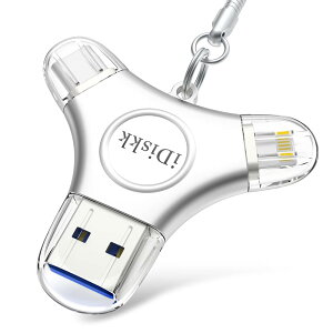 iDiskk iPhone USB������ 256GB MFi�F�� iPhone15/16�Ή� �O�t���t���b�V���h���C�u �����o�b�N�A�b�v �e�ʕs������ �p�X���[�h�ی� USB/Type-C/Lightning�Ή�