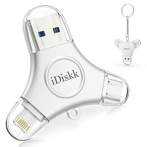 �yAPPLE mfi�F�؍� 3in1 iPhone15�Ή��ziDiskk iPhone usb������ 128GB �O�t���t���b�V���h���C�u �n�[�h�f�B�X�N �O���X�g���[�W �v���O&�v���C �����N���b�N�����o�b�N�A�b�v �A�C�t�H���e�ʕs������ 
