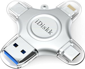 iDiskk iPhone USB������ 1TB MFi�F�� 4in1 iPhone15�Ή� Lightning/USB/Type-C/Micro���� �O�t���t���b�V���h���C�u �����o�b�N�A�b�v �e�ʕs������ iPad Android PC�Ή�