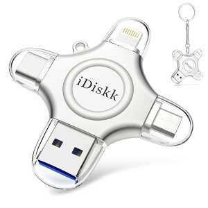 APPLE MFi�F�� iPhone15�Ή� USB������ 512GB 4in1 Lightning Type-C MicroUSB USB iDiskk �O�t���X�g���[�W �����o�b�N�A�b�v �f�[�^�ۑ� iPad Android PC�Ή�