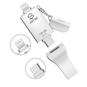 �yMFi�F�؁ziPhone USB������ 128GB 3in1 Lightning/USB-C/USB3.0�Ή� iPhone17/16/15/14 iPad Android PC�Ή� �����N���b�N�����o�b�N�A�b�v �����]�� �p�X���[�h�ی�