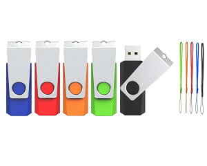 USB������ 8GB 5�Z�b�gWooolken USB2.0 360�x��]���݌v�y�ʃt���b�V���h���C�u�X�g���b�v�t���f�[�^�ۑ��ƃo�b�N�A�b�v�p��USB�X�e�B�b�N