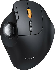 ProtoArc EM02 �g���b�N�{�[���}�E�X ���C�����X �É� �G���S�m�~�N�X 2�i�K�p�x���� Bluetooth 2.4GHz 3�䓯���ڑ� Type-C�[�d�� 5�i�KDPI�ؑ� �e�w���� �����}�E�X Windows Mac iOS Android�Ή� �u���b�N