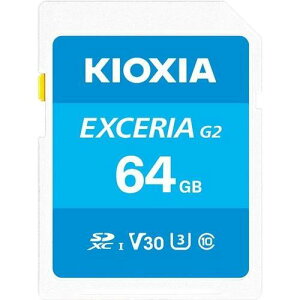 �L�I�N�V�A KIOXIA SD�J�[�h 64GB SDXC EXCERIA G2 KSDU-B064G UHS-I U3 V30 C10 �ő�Ǐo100MB/s �ő发��50MB/s 4K����Ή�