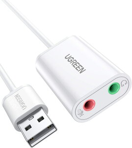 UGREEN USBI[fBIϊA_v^ TEhJ[h Ot 3.5mm ~j WbN wbhzE}CN[qt iMac MacBook PS5 PS4 ɍœK zCg
