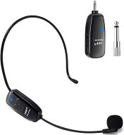 技適マーク認証済 ワイヤレスマイク UHF XIAOKOA 無線マイク ヘッドセットマイク 50メートル伝送範囲 自…
