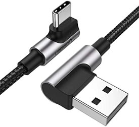 UGREEN USB Type C L字 ケーブル 1m QC3.0/2.0対応 急速充電 データ転送 ナイロン編み 高耐久性 Xperia XZ2 Galaxy S9 HUAWEI P20 Lite等に適用
