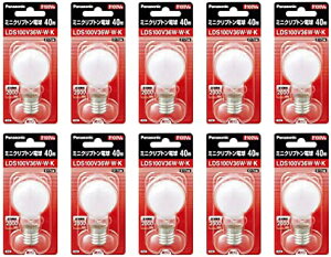 まとめ PANASONIC ミニクリプトン電球40W形ホワイト LDS100V36WWK 10セット ds-2099394