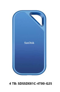 SanDisk Creator Pro �|�[�^�u��SSD 2TB 4TB USB 3.2 Gen2x2 NVMe �ő�Ǐo��2000MB/s IP65 3m�����ی� SDSSDE81C-G25