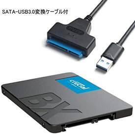 Crucial クルーシャル SSD 480GB BX500 SATA3 内蔵2.5インチ 7mm CT480BX500SSD1 + SATA-USB3.0変換ケーブル付 並行輸入品