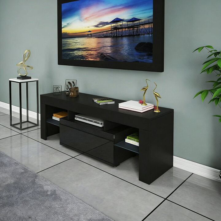楽天市場】テレビ台 幅130cm ローボード付き 鏡面 テレビボード 北欧 