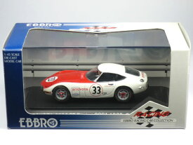 【絶版品】エブロ 1/43 トヨタ 2000GT RACING SCCA No.33 1968 ホワイト/レッド