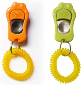 犬のトレーニングクリリッカー 2枚セット 犬クリッカー 調整可能 訓練用品 PC素材 ホイッスル ペットトレーニングクリッカー 猫の訓練 犬 猫 しつけ用品