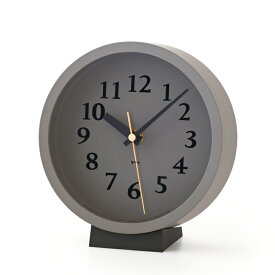 レムノス 置き時計 電波時計 m clock グレー MK14-04 GY Lemnos 時計 電波 置時計 アナログ 日本製 北欧 おしゃれ 静か 静音 寝室 お祝い 連続秒針 小さい ミニ 見や
