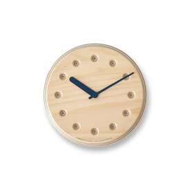 【10％OFFクーポン！6月5日23:59まで】レムノス Lemnos Paper-Wood CLOCK dot ネイビー DRL19-07 NV 掛け時計 おしゃれ かわいい オシャレ アナログ 壁掛け時計 かけ時計 時計 見やすい 高級 日本