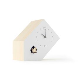 レムノス Lemnos cuckoo-collection tilt ティルト NL19-02 カッコー時計 置き時計 おしゃれ かわいい オシャレ カッコー時計 ホワイト 白 時報 置時計 電池式