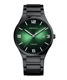 【売れ筋】ベーリング 腕時計 BERING Unisex TITANIUM Collection 15240-728 グリーン ブラック 緑 黒 ユニセックス メンズ レディース 男女兼用 時計 ブラ