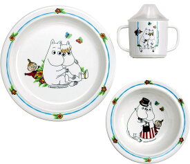 Moomin ムーミン メラミン ベビー食器3点セット プレート ボウル マグカップ RST330001 7330786061012 グッズ ひっくり返らない 食器 コップ マグ お皿 キッチン 北