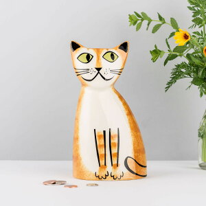 ylCz ni^[i[ }l[{bNX Lbg uE 15-0029-00  L ˂ Cat Ginger Tabby Money Box Hannah Turner