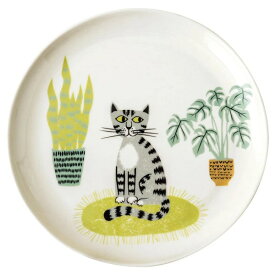 【人気】ハンナターナー キャット 丸皿 サバトラ 20cm 15-0048-03 ネコ 猫 ねこ Cat Side Plate Grey 皿 プレート 陶器 食器 北欧 Hann