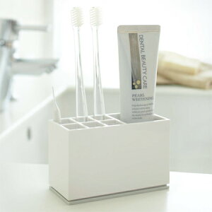 【大人気】山崎実業 YAMAZAKI 歯ブラシスタンド トゥースブラシスタンド ミスト ホワイト スタイリッシュ キッチン雑貨 シンプル スリム 省スペース コンパクト 収納 おしゃれ かわいい 北欧