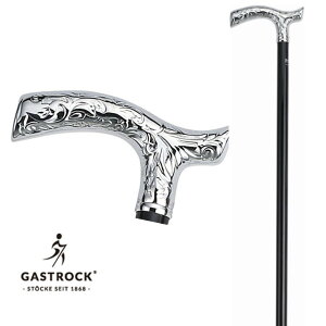 ドイツ製 1本杖 ガストロック Gastrock GA-62 GA62 アンティーク調デザイン 一本杖 シルバーグリップ 西洋 ステッキ 男性 紳士※代引不可