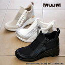 MUUM ムーム ハイカットスニーカー 靴 レディース ストレッチニット メッシュ 厚底 ウエッジソール ボリューム ロゴ ファスナー ラウンド 通気性 お洒落 3e