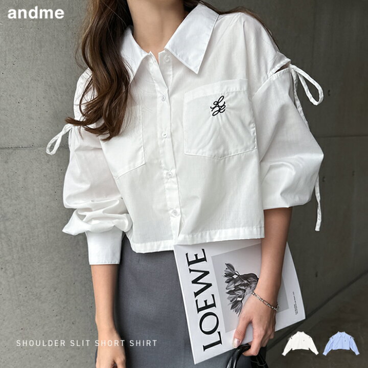 楽天市場】【メール便対応C】肩スリット ショート丈 シャツ ブラウス  