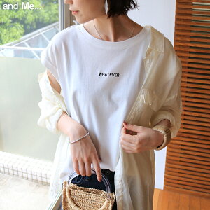 【Y-5】【メール便対応B】【一部予約】【送料無料】WHATEVER 刺繍 ロゴ フレンチスリーブ Tシャツ レディース コットン 春 夏