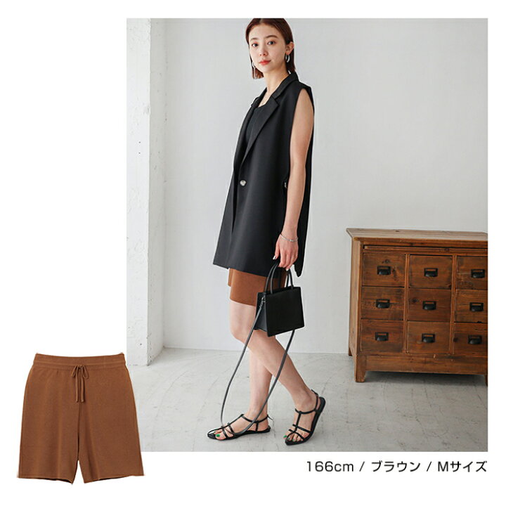 楽天市場】【宅配便A】リネンライク ニット ショートパンツ ウエスト  