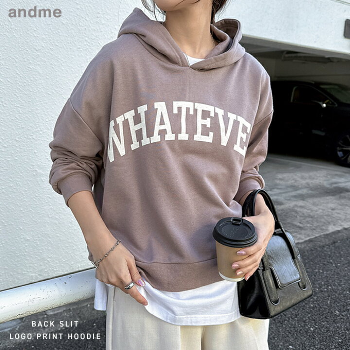 楽天市場】【宅配便A】whatever ロゴプリント バックスリット 裏毛 