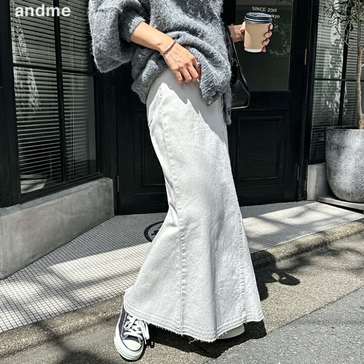 楽天市場】デニム ツイル 切替 マーメイドスカート レディース  