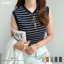 コットンフライス ボーダー ワイドリブ ノースリーブ トップス レディース タンクトップ tシャツ ボーダーtシャツ カットソー インナー クルーネック インナー バインダー リブ素材 カジュアル 伸縮性 コットン100％ M/Lサイズ 春 夏 秋
