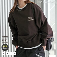 ANME アンメ スウェット ロゴ 刺繍 トップス レディース メンズ 男女兼用 ユニセックス ノームコア 長袖T…