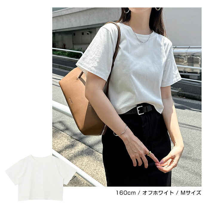 汗染み防止 ショート丈 半袖 Tシャツ レディース トップス 汗染み防止Tシャツ 半袖Tシャツ ミニTシャツ カットソー 汗じみ防止 汗ジミ 汗じみ 機能性 インナー 体型カバー 二の腕カバー コットン 短丈 無地 ベーシック トレンド 夏服 M L 真夏 春夏 春 夏 秋 - メイン画像 10