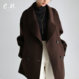 evernavy エバーネイビー リバー ピーコート レディース ウールコート Pコート アウター 羽織り オーバーサイズ 体型カバー ゆったり ウール ダブルフェイス ポケット ミドル丈 オケージョン セレモニー きれいめ オフィス カジュアル あったか 暖か 防寒 S M 秋冬 春 秋 冬