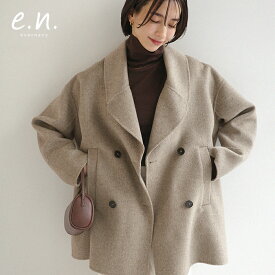 evernavy エバーネイビー リバー ピーコート レディース ウールコート Pコート アウター 羽織り オーバーサイズ 体型カバー ゆったり ウール ダブルフェイス ポケット ミドル丈 オケージョン セレモニー きれいめ オフィス カジュアル あったか 暖か 防寒 S M 秋冬 春 秋 冬