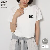 ANME アンメ ショート丈 ロゴ 刺繍 ワンポイント ミニ Tシャツ レディース ノームコア ロゴTシャツ ミニT…