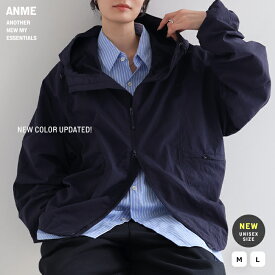 ANME アンメ 接触冷感 UVカット(UPF50＋) 撥水加工 ナイロン ジップ パーカー レディース メンズ 男女兼用 ユニセックス ノームコア アウター 羽織り 体型カバー 軽量 サムホール ポケット フード カジュアル セットアップ M L 春夏 春 夏 秋 冬