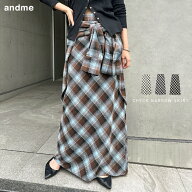チェック ロング ナロー スカート レディース ロングスカート ナロースカート フレアスカート ボトム ウ…