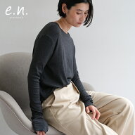 evernavy エバーネイビー 長袖 Tシャツ テレコリブ クルーネック プルオーバー トップス レディース ロン…
