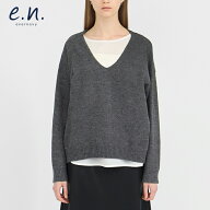 evernavy エバーネイビー ブラウス付き Vネック 長袖 ニット トップス レディース ニットトップス 長袖ニ…