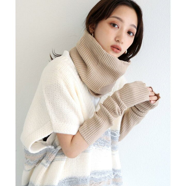 楽天市場】【メール便対応C】リブニット ネックウォーマー レディース  