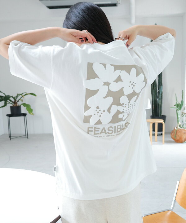 mame kurogouchi フラワー 草花 プリント 半袖Tシャツ ホワイト 
