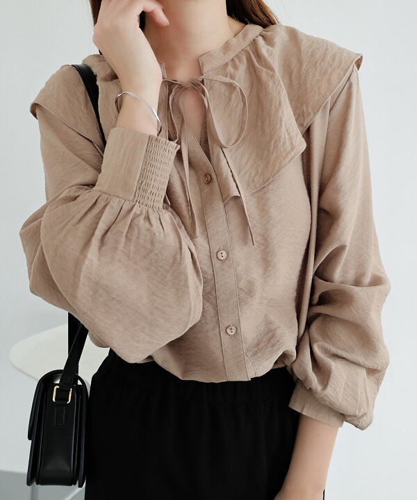 楽天市場】【宅配便A】【送料無料】ボリューム袖 フリルカラー シアー  