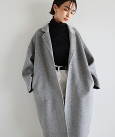 evernavy エバーネイビー リバー ロング コクーン ウールコート レディース リバーコート コート アウター 羽織り 体型カバー ゆったり ウール ダブルフェイス ポケット オケージョン セレモニー きれいめ オフィス カジュアル あったか 暖か 防寒 M MT 秋冬 春 秋 冬