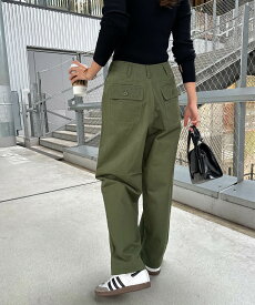 ワイド ベイカー パンツ レディース ボトム ワイドパンツ ベイカーパンツ ロングパンツ ズボン チノパン 体型カバー 太ももカバー ゆったり 楽ちん ハイウエスト ポケット 綿 コットン ミリタリー カーゴ カジュアル S M L 春夏 秋冬 春 夏 秋 冬