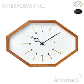 《全2色》INTERFORM 掛け時計 Belmonte ベルモンテ 【インターフォルム 掛時計 壁時計 デザイン雑貨 ウォールクロック 子供部屋 お祝い 北欧 インテリア 書斎 八角形】◇