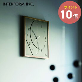INTERFORM 掛け時計 Auffret オフレ ウォールクロック インターフォルム CL-4427 掛時計 壁時計 デザイン雑貨 お祝い 北欧 インテリア 連続秒針 単三電池 スイープムーブメント グレージュ アート 高級感 ウッドフレーム 2506ss